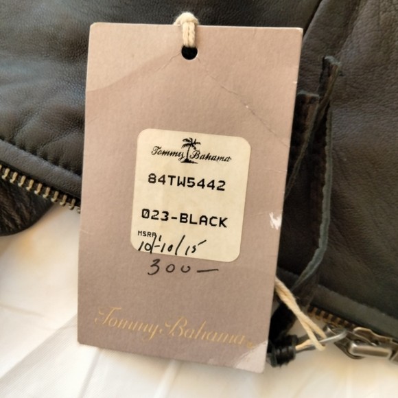 Tommy Bahama indigo palms Iridescent Leather Jacket! Size M-L - Picture 10 of 12